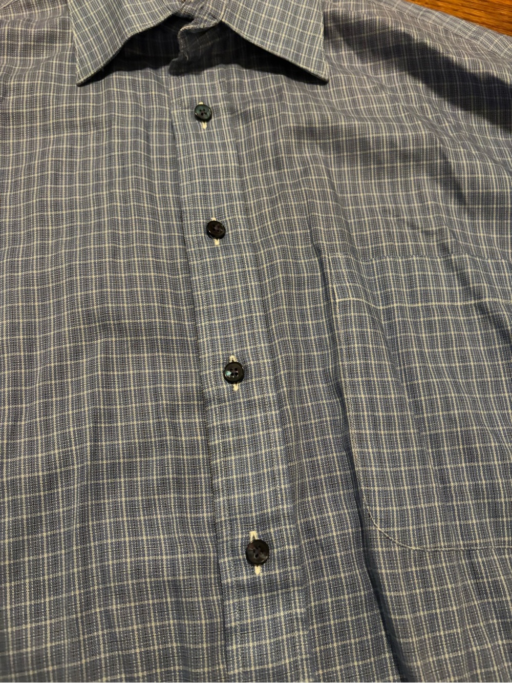 Burberry Men's Blue Check Button Down Dress Shirt Size Medium - Picture 3 of 6